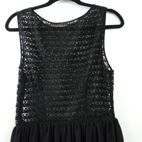 American Apparel Black Chiffon and Lace Dress in XL - Picture 2 of 4